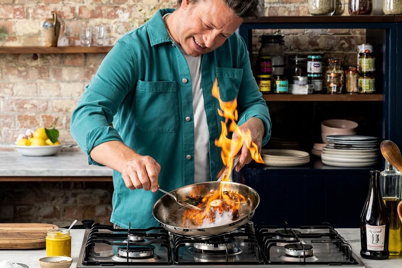 Tefal Jamie Oliver Juego de 2 Sartenes con descuento en Amazon.