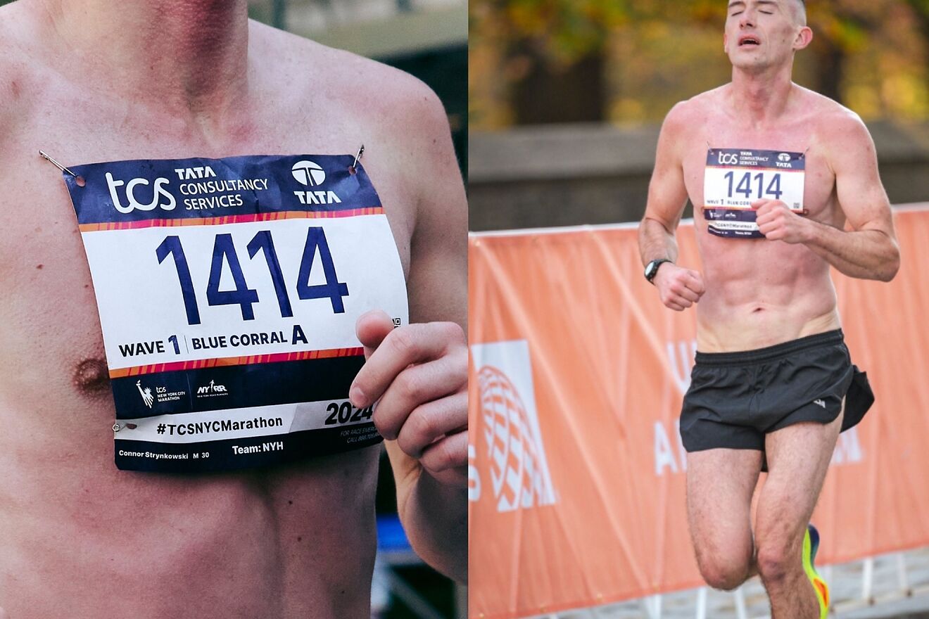 Run the New York City Marathon... with the bib pinned on the skin