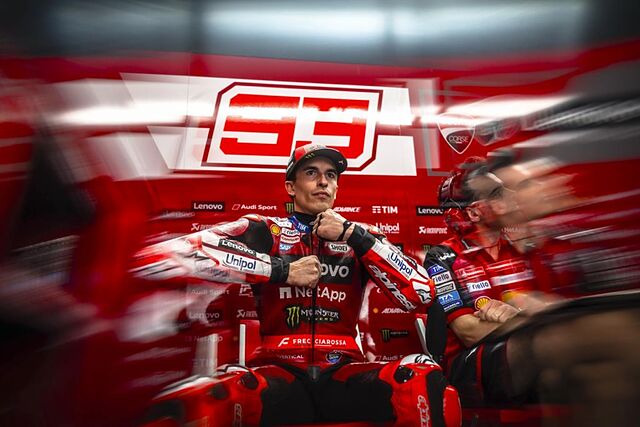 Marc M�rquez, en su box en Austin.