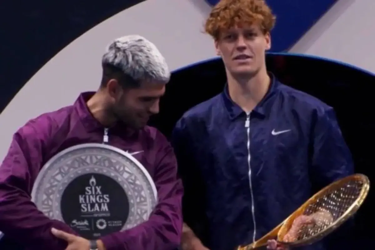 Image for article The 250,000 euro gold racket that Sinner takes home and Alcaraz is amazed by