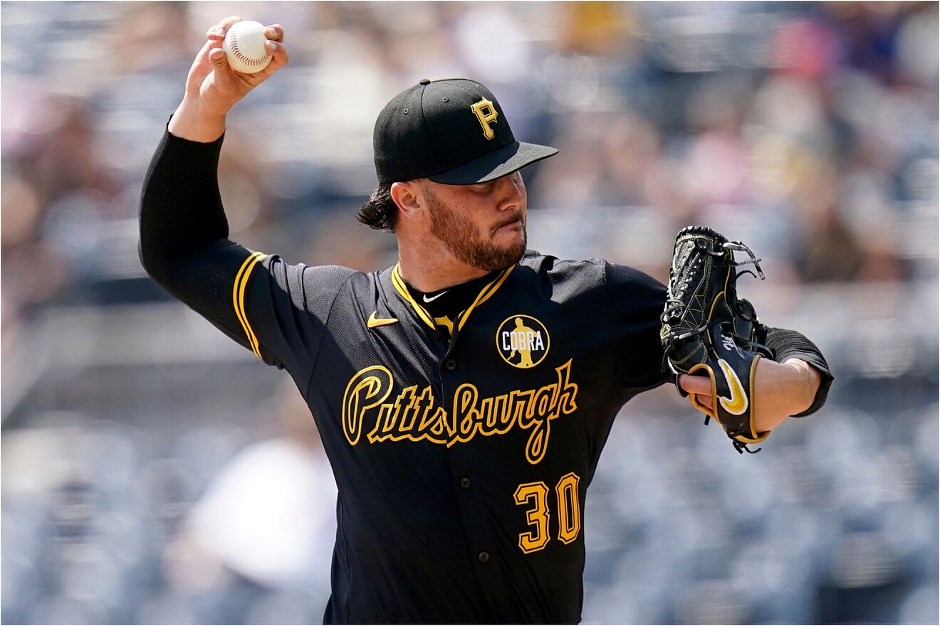 Pittsburgh Pirates pitcher Paul Skenes delivers.