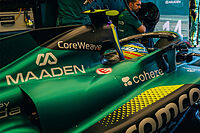 Lateral del AMR26 de Alonso.