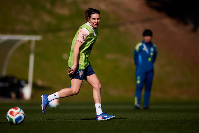 Mariona Caldentey, durante un entrenamiento en Las Rozas
