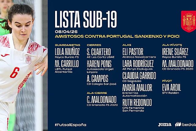 Convocatoria de la Selecci�n femenina sub 19, que dirige ��igo Mart�nez, para el doble amistoso ante Portugal