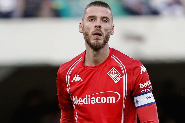 David De Gea, durante un partido con la Fiorentina