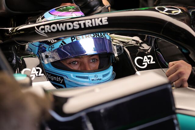 George Russell durante la tercera sesi�n de entrenamientos libres de M�xico.