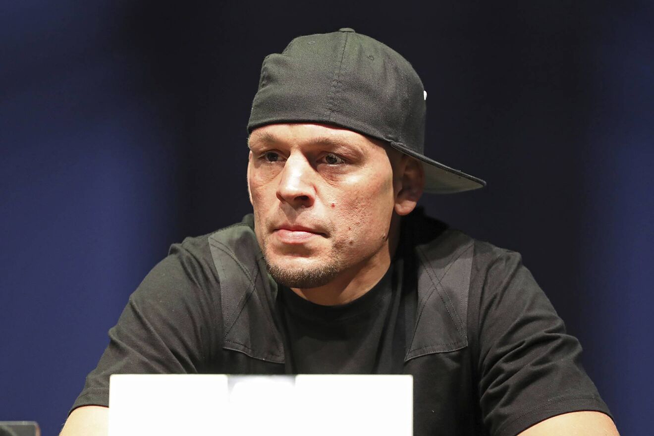 Nate D�az at a news conference for the UFC 244 mixed martial arts...