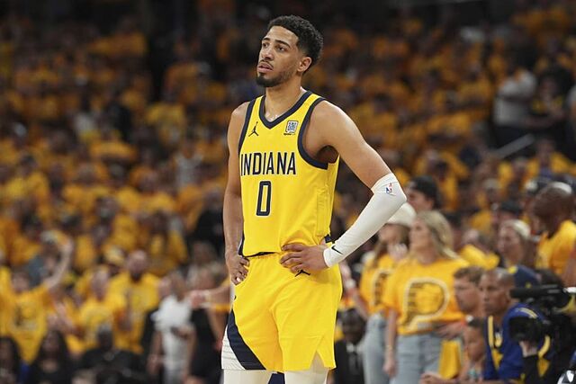 Tyrese Haliburton, en un momento del quinto partido de la final ante los Thunder.