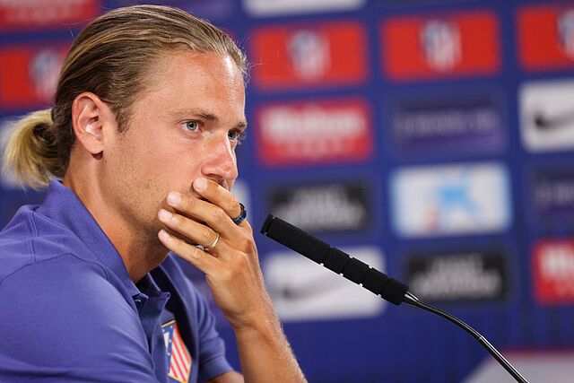 Marcos Llorente, durante una rueda de prensa.