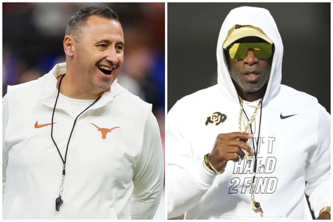 Steve Sarkisian and Deion Sanders