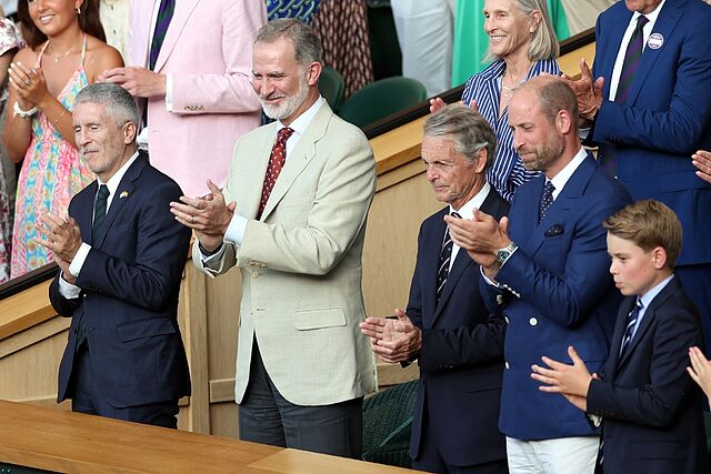 Felipe VI, presente en el Royal Box de Wimbledon.
