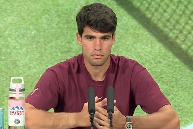 Carlos Alcaraz, en rueda de prensa tras la final de Wimbledon 2025.
