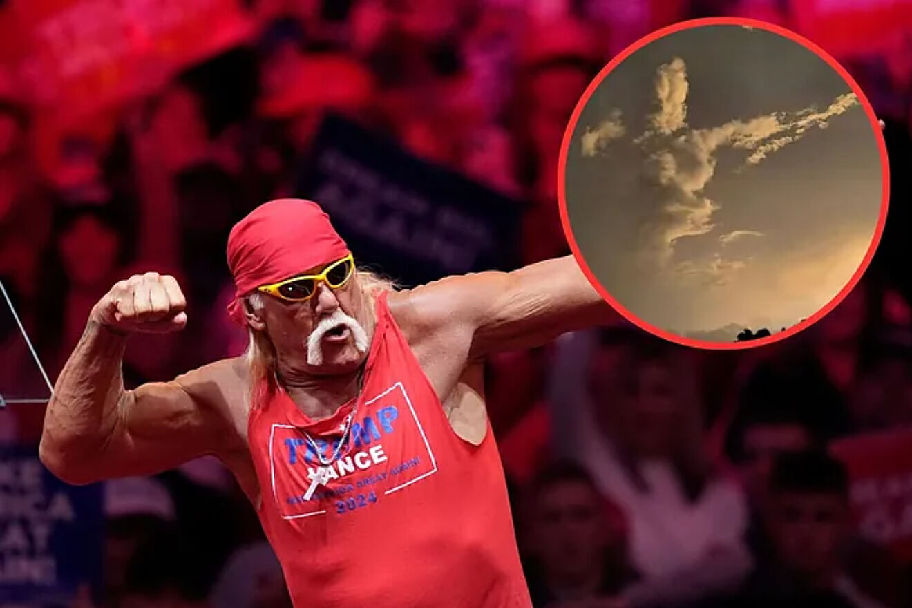 A cloud resembling Hulk Hogan appears at his funeral/