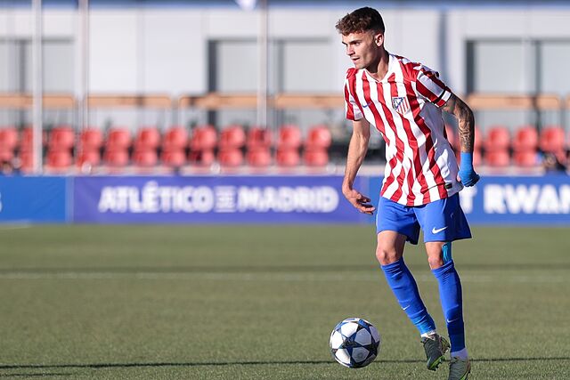 Jes�s Barrios, durante el partido.