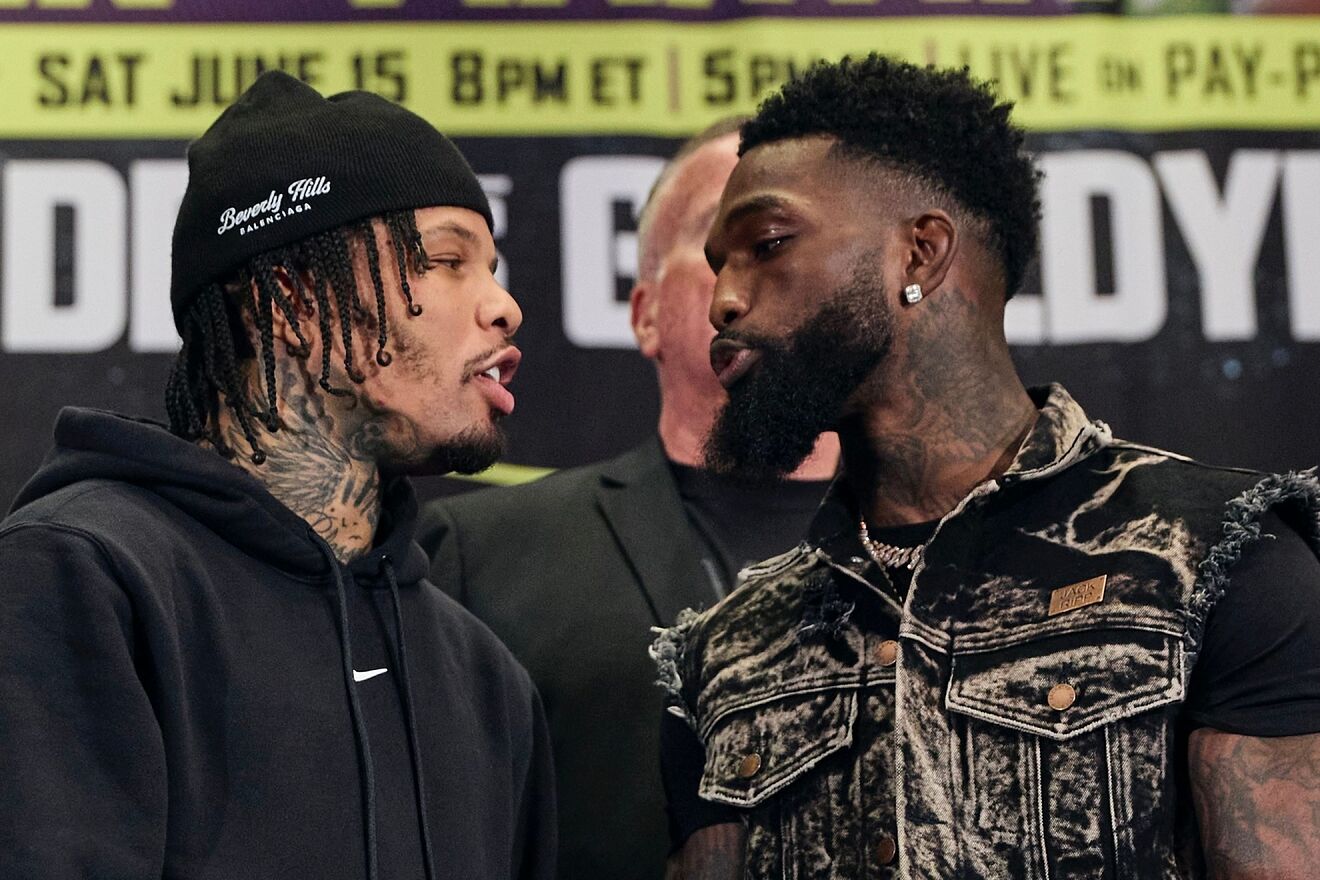 Gervonta Davis y Frank Martin en la conferencia de prensa final.