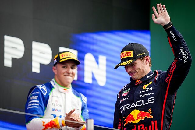 Max Verstappen en el podio del Gran Premio de los Pa�ses Bajos.