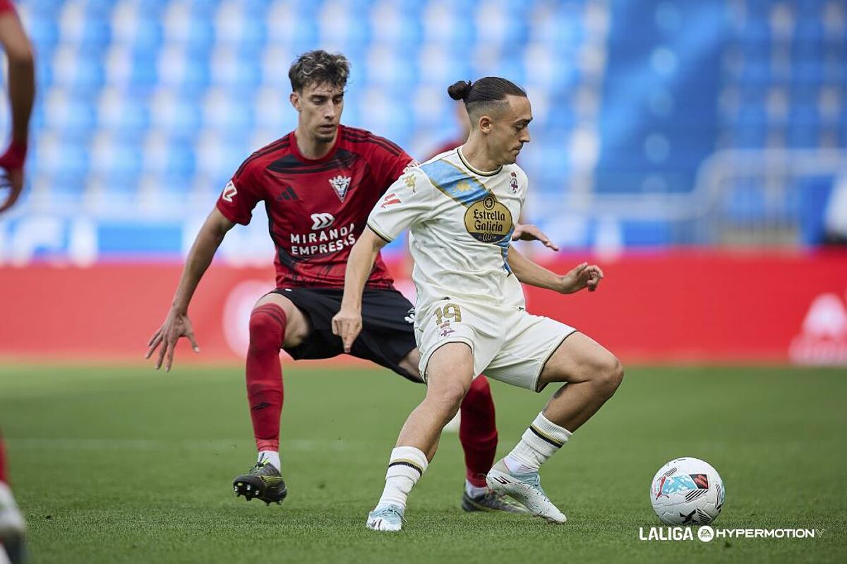 Jugadores del Deportivo durante el encuentro