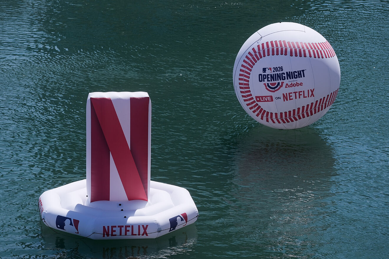 A lt;HIT gt;Netflix lt;/HIT gt; logo and baseball are shown in McCovey...