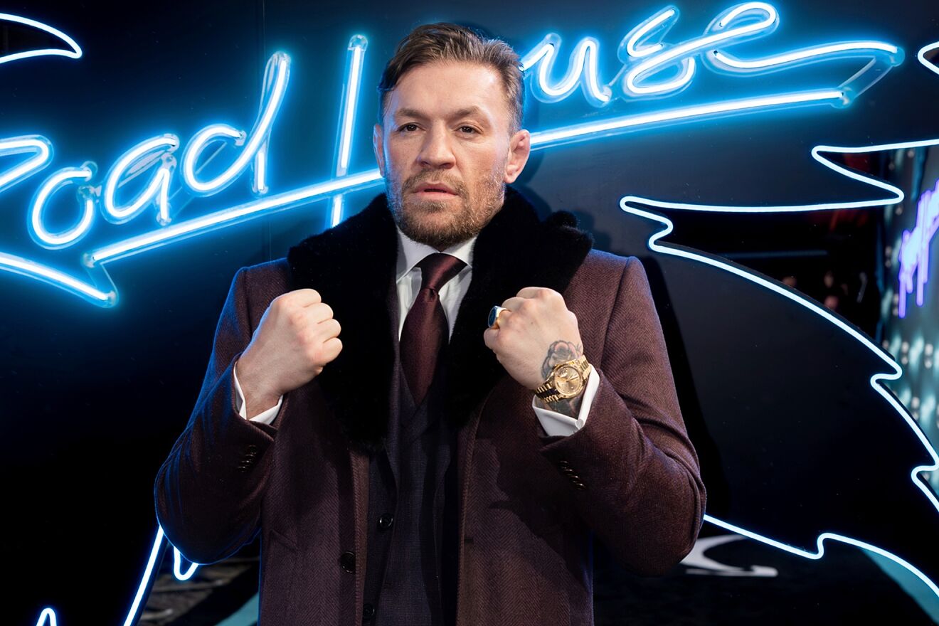 Conor McGregor poses for photographers upon arrival at the premiere...