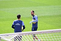 Oblak y Musso, en un entrenamiento del Atl�tico.