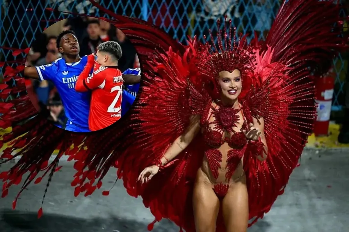 Vinicius' girlfriend forgets about Prestianni by shaking her hips at the Rio Carnival