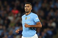 Rodri Hern�ndez durante un partido con el Manchester City.