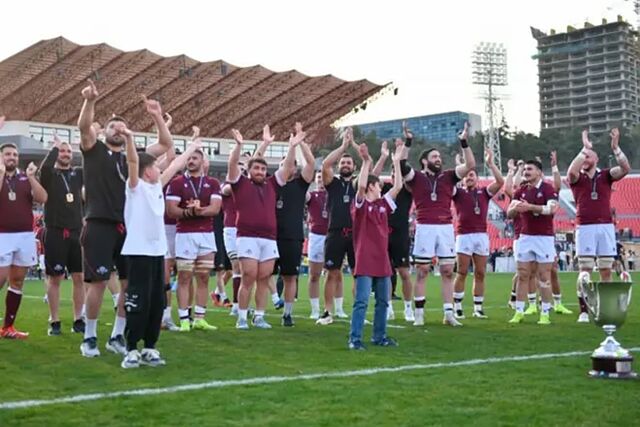 La selecci�n de Georgia celebra el t�tulo europeo 2025