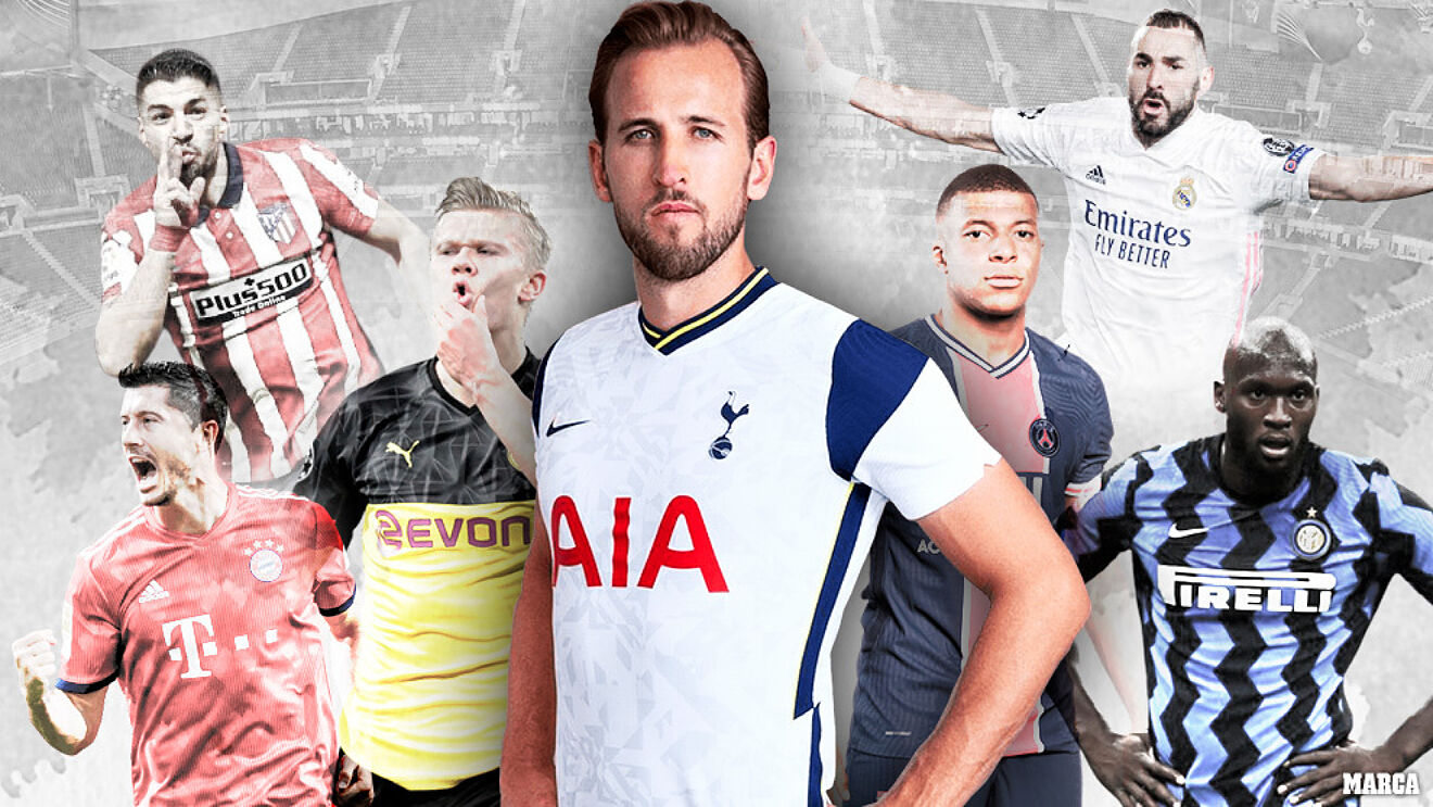 Kane, Lewandowski, Su�rez, Haaland, Mbapp�, Benzema, Lukaku y la...