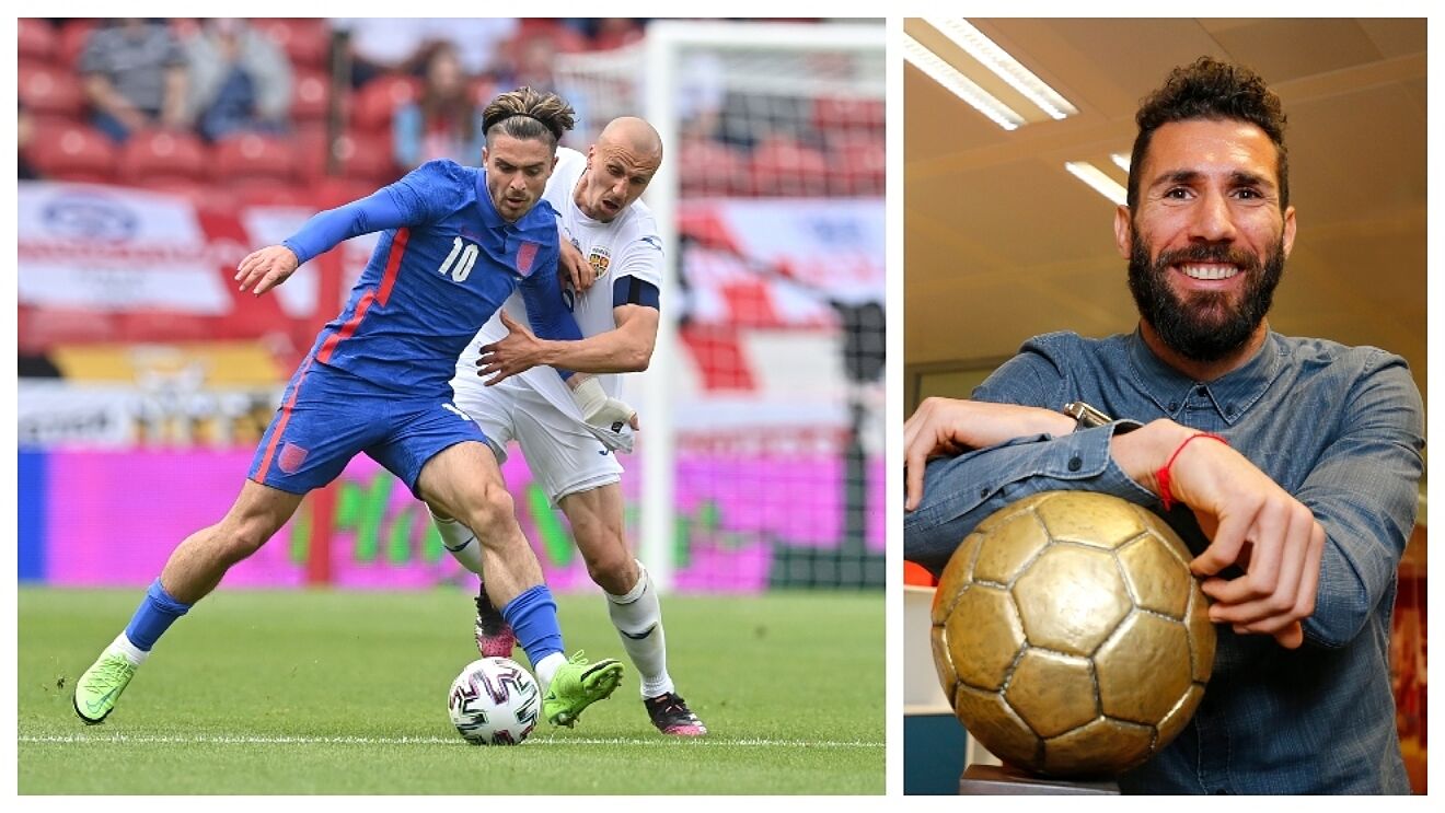 A la izquierda, Jack Grealish con Chiriches. A la derecha, Carlos...