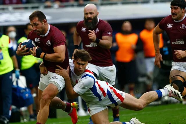 Georgia, con el ya sancionado Sharikadze, en imagen de archivo