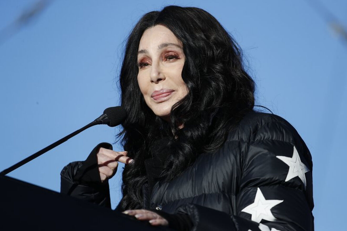 Cher speaks during a women's march rally in Las Vegas. - AP Photo/John...