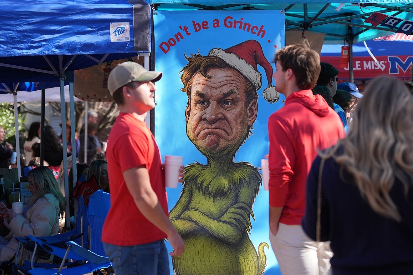 A caricature of former Mississippi football coach Lane Kiffin
