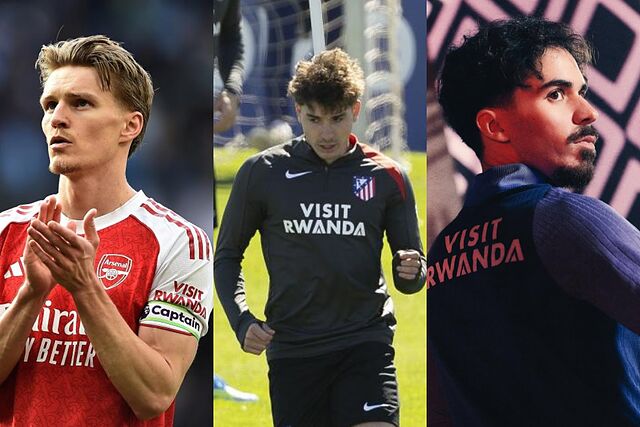 Arsenal, Atl�tico y PSG lucen el patrocinio de 'Visit Rwanda'.