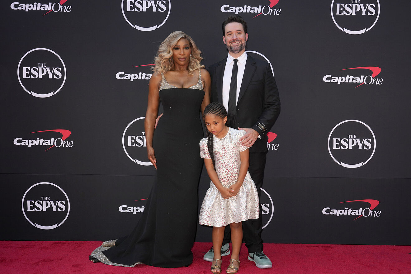 Serena Williams her husband Alexis Ohanian and daughter Olympia