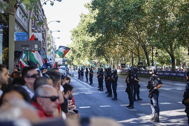 Manifestantes en La Vuelta Ciclista a Espa�a.