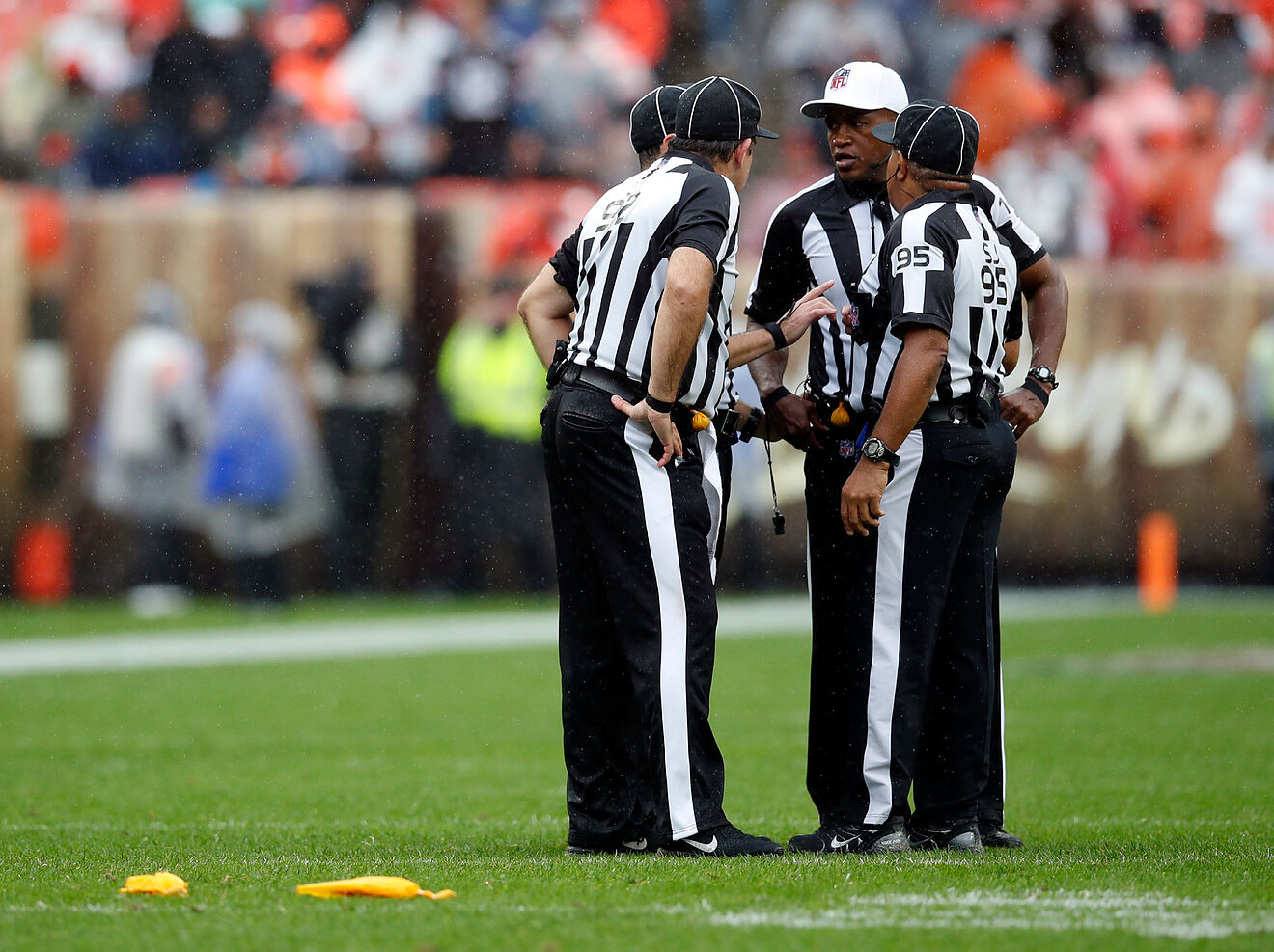 Shawn Smith (center) and his referee crew in 2018