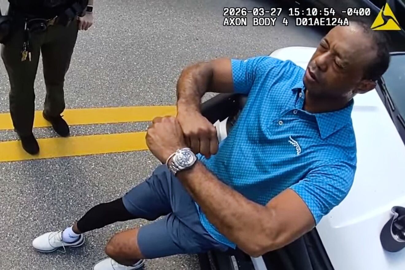 Tiger Woods is seen in police video in a concerning state following...