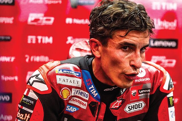 Marc M�rquez, en el box de Ducati en Austin.