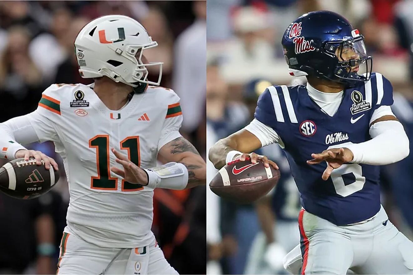 Trinidad Chambliss (L) and Carson Beck will be playing for a spot...