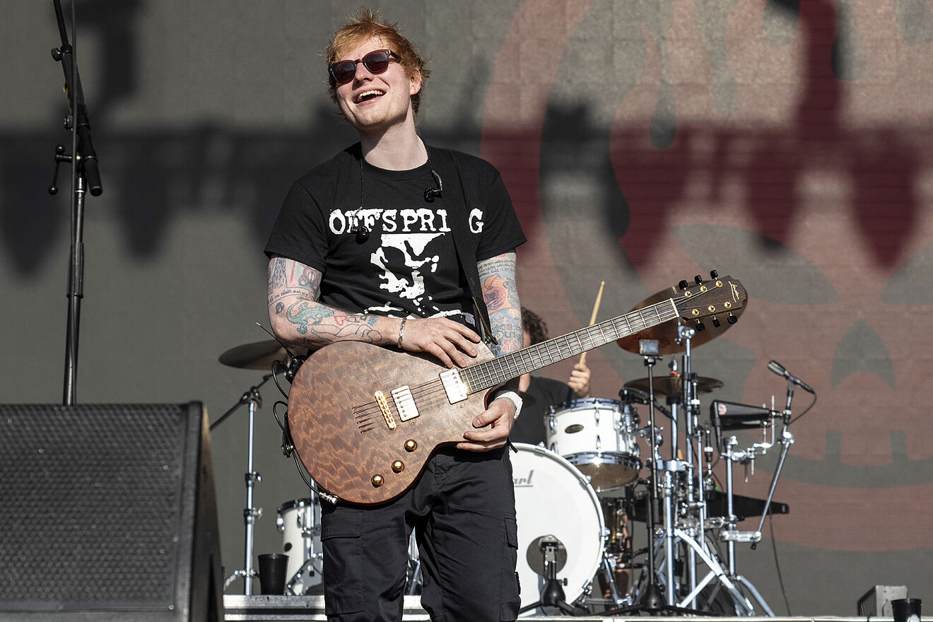 Ed Sheeran performs with The Offspring during BottleRock Napa Valley