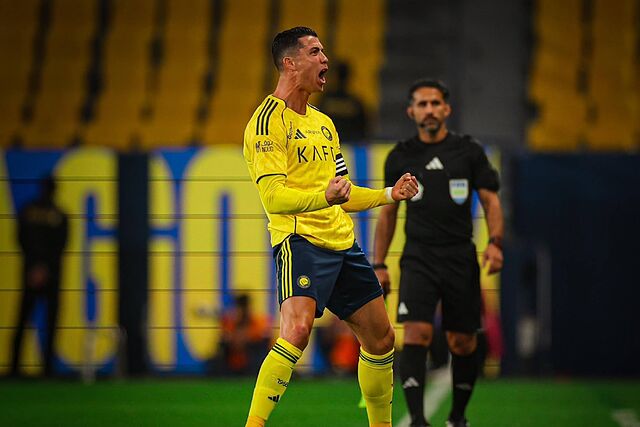 Cristiano celebra un gol con Al Nassr.