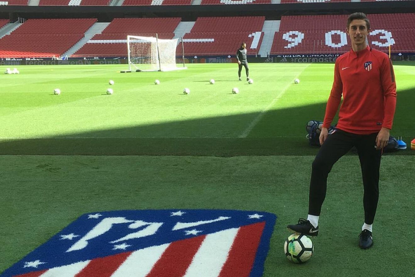 Alberto Rentero en un entrenamiento en el Metropolitano.