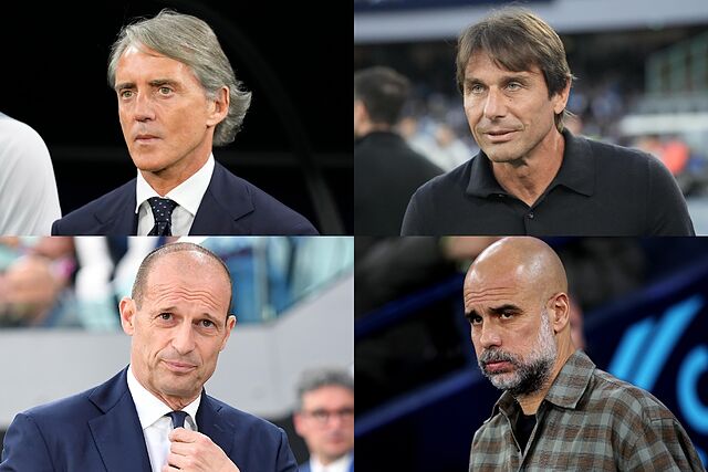 Mancini, Conte, Allegri y Guardiola, los nombres que barajan en Italia para suplir a Gattuso.