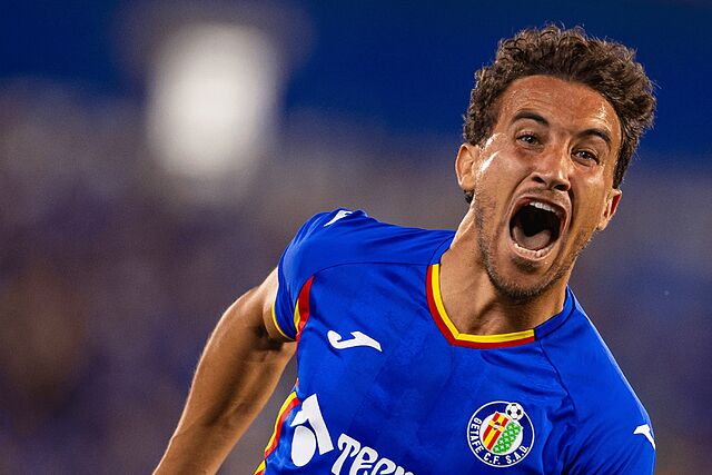 Milla celebra el gol del Getafe