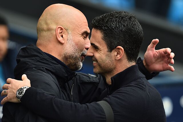 Pep Guardiola y Mikel Arteta