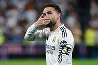 Carvajal durante su �ltima capitan�a con titularidad en el Real Madrid frente al Girona.