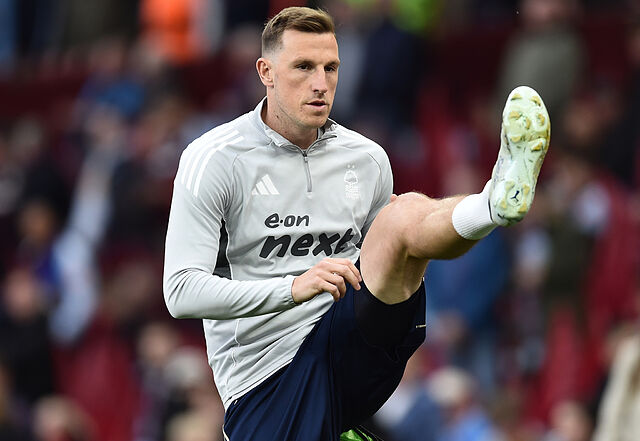 Chris Wood, en un encuentro del Nottingham Forest