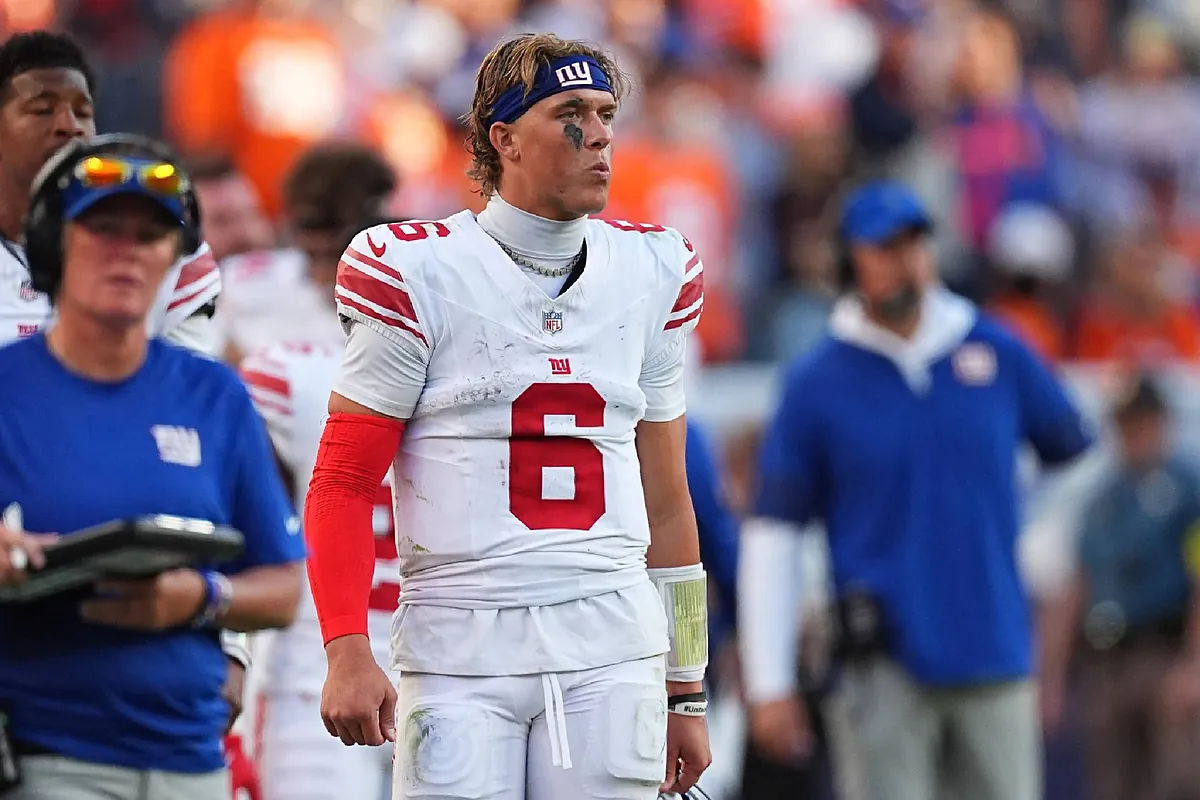 Jaxson Dart seemed to have cried after the painful defeat of the New York Giants against the Denver Broncos