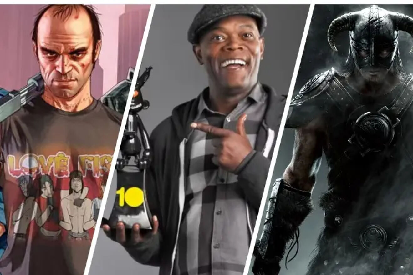 GTA 5 and Skyrim, two of the winners, and Samuel L. Jackson with an...