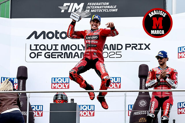Marc M�rquez, en el podio de Alemania.